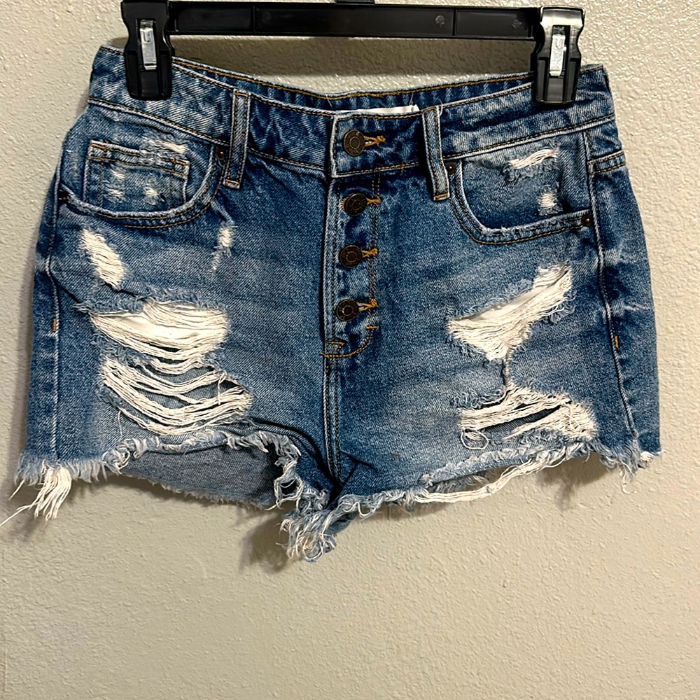 Hidden blue jean shorts